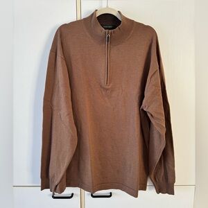 Pronto Uomo M'en 3XL Brown Merino Wool Sweater Casual Poetcore Preppy Minimalist